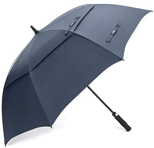 G4Free 47/54/58/62/68 Inch Automatic Open Golf Umbrella Extra Large Oversize Double Canopy Vented Windproof Waterproof Stick Umbrellas (Navy Blue, 68 inch)
