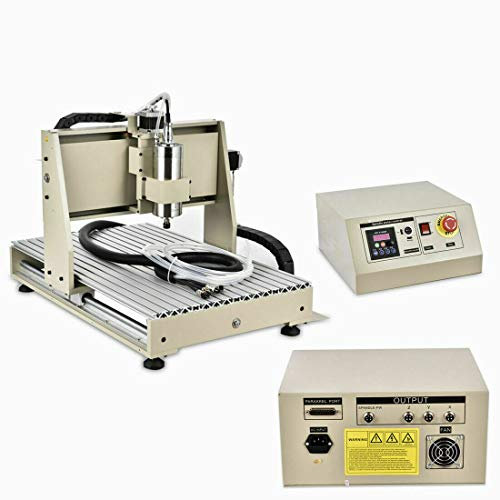 1.5KW VFD CNC Milling Machine Milling Engraving Device USB CNC Router Machine Engraver Machine 6040 3 Axis Easy Installation Made of 304 Stainless Steel Copper Coil Die-Cast Aluminium