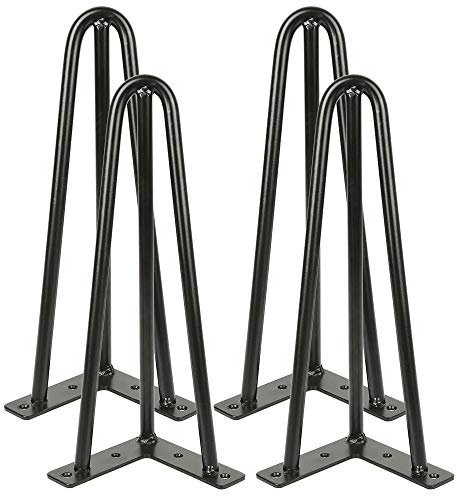 Vendeur pro Lot de 4 Pieds de Table pour Meuble Scandinave, 4pcs Pied de Table Metal pour Bureau, Table à manger et Console