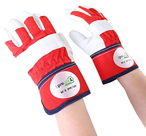 tprosafe kids premium Kinderhandschuhe rot-grau, Kinderhandschuh - kleine Handschuhe für Kinder