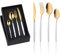 YDware Besteck Weißgold, 16 Stück Weißgold Besteck Set für Haus Küche Restaurant Gabeln Löffel Teelöffel Steakmesser Cutlery Set mit Geschenkbox, Für 4 Personen