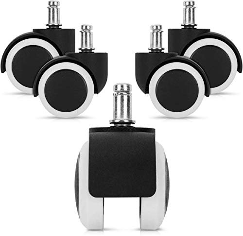 WANGZAIZAI 5 Ruedas para Suelo Duro 11/50 mm - también para Suelos Blandos - engomado - Ruedas para sillas de Oficina de 360 ° Ruedas de Repuesto - Ruedas de Repuesto para sillas de Oficina