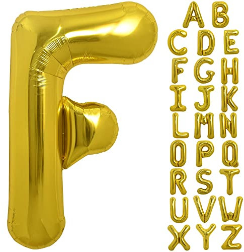 TONIFUL 40 Zoll große Goldfarbene F Buchstabe Ballons Jumbo Helium Ballons, Folie Mylar Big Alphabet Ballons für Geburtstagsfeier Jubiläum Valentinstag Zubehör Dekorationen