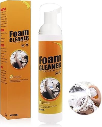 KUIRUNRX Limpiador de Espuma de Coche,Limpia Tapicerias Coche Profesional,Multifunctional Car Foam Cleaner,Strong Decontamination Cleaner for Car and House Cleaning,100ML (1pcs, 100ml)