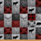 Büffel Plaid Karo Polsterstoff Hirsch Stoff Meterware Bär Elch Geweih Wildtier Dekorationsstoff Kabine Holz Pfeil Fußabdruck Stoff Weihnachtsstreifen Patchwork Kunst 92 x 150 (HxB), Rotgrau