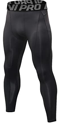 LNJLVI Kompressionshosen Herren Workout Sport-Leggings Atmungsaktiv Fitness Strumpfhosen Lange Running-Hosen(Schwarz-A,XXL)