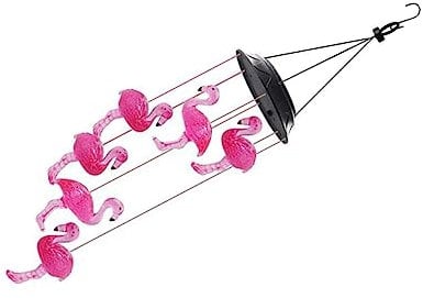 YARNOW Solarbetriebenes Flamingo Windspiel Mit Led Licht Für Außenbereich Garten Dekoration Hängeleuchte Mit Lichtsensor Melodie Spielzeug Für Veranda