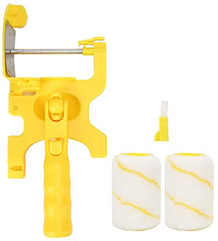 Farbroller Handheld Plastic Paint Roller Brush Edging Roller Wall Treatment Tools Paint Edging Roller Trimming Roller mit zwei Ersatzbürsten Farbtrennung Home Room Ceiling Treatment