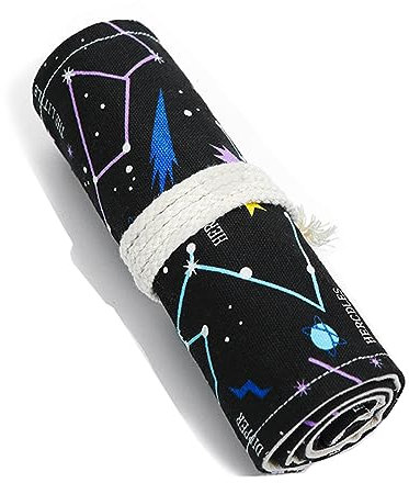 Tadipri Leinwand Pencil Wrap, 12 Slots Bleistift Wrap, Leinwand Stifterolle Tragbar Tasche Federmäppchen Schlamperrolle Stiftehalter Mäppchen Bleistiftkasten Für Künstler Reisen Schule