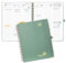 POPRUN Kalender 2025 Buchkalender (Aug.2024-Dez.2025) Ringbuch mit Hardcover, ca. A4 (25,5 x 20,5 cm), 17-Monate-Terminplaner, Wochenplaner 2025 mit Plastiklineal - Mitternachtsgrün