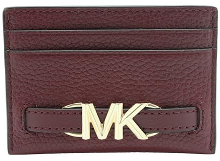 Michael Kors Reed Kartenetui aus genarbtem Leder, groß, Dunkelkirsche, Rot (Dark Cherry), Kartenhalter