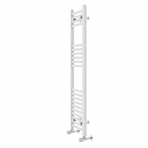 Warmehaus Contemporary Curved Bathroom Heated Towel Rail Radiator Rad 1200 x 300mm - White
