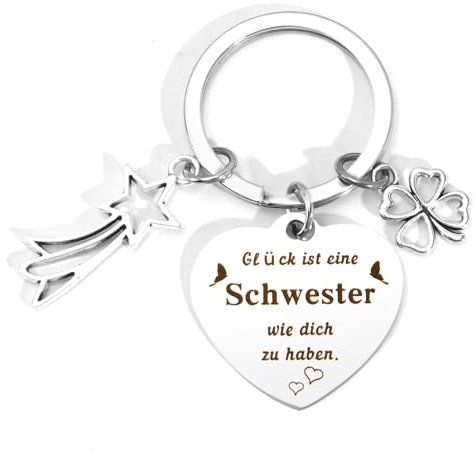 Schwester Geschenk,Geschenke für Schwester,Große Schwester Geschenk,Geschenk Schwester Geburtstag,Schwester Weihnachtsgeschenke,Geschwister Geschenke Zur Geburt,Schlüsselanhänger,Geschenke Schwester