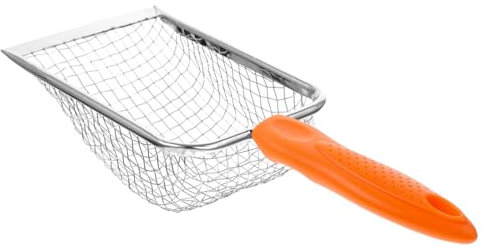 MERRYHAPY Wurfschaufel und Schaufel Wurf schaufeln Scoop Sandsieb Sieb für Haustiere katzenklo zubehör cat Litter Shovel Reptilienkotschaufeln Reptilienstreuschaufel Rostfreier Stahl Orange