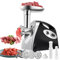 Mingfuxin Electric Meat Grinder, Stainless Steel Meat Mincer & Sausage Stuffer, Food Grinding Mincing Machine with 3 Different Cutting Plates Sausage Maker for Home Use & Commercial Using