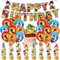 36 Stück Geburtstagsdeko Anime Geburtstag Party Deko Kindergeburtstag Set Banner Latex Ballon Geburtstag Tortendeko Geeignet für Kindergeburtstage und Mottoparty Dekorationen