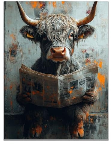 TODOAA Badezimmer Deko Bilder Poster, Graffiti Lustige Tiere Badezimmer Bilder Badewanne -Modern Wandb ilder Leinwandbilder Wanddeko Bilder für Badezimmer - 60x90cm Ungerahmt(Schwarz)