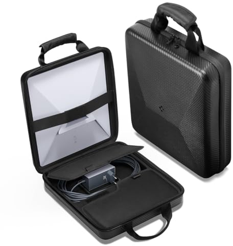 Spigen SpaceX Starlink Mini 2024 Tasche, Mehrschichtige Schale mit Eva-Hartschale, Stoßfest & Wasserdicht, Tragbar und Kompakt für Unterwegs Reisen Camping Outdoor, Starlink Mini Zubehör - Carbon