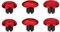 Kompatibel mit PS5 DualSense Edge Controller Metall Thumb Stick Kappen, Analog Stick Joystick Ersatzteile Zubehör Kit (Rot)