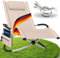 ELONEO Schaukelliege Outdoor mit Tasche, Relaxliege bis 180 kg Belastbarkeit, Schaukelsessel Outdoor, Liegestuhl wetterfest, Sonnenliege für Garten und Balkon, Creme