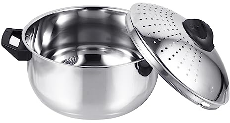 Hemobllo Marmite à Nouilles Avec Couvercle Passoire Acier Marmite à Pâtes Avec Égouttage Rapide Cuiseur à Ramen