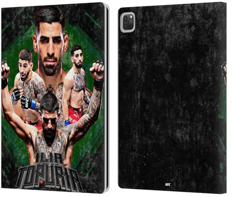Head Case Designs Offizielle UFC Grafik Ilia Topuria Leder Brieftaschen Handyhülle kompatibel mit Apple iPad Pro 12.9 2020/2021/2022
