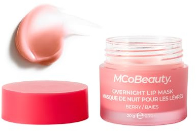 MCoBeauty Double Duty Lip Mask - Berry Hydrating Overnight Balm | Vitamin E Hyaluronic Acid, Lip Mask Treatment for Dry Lips, Tinted, Vegan & Cruelty Free