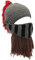 Metyou Wikinger-Perücke, Bartmütze, handgefertigt, gestrickt, warm, Wintermütze, Skimaske Gr. Einheitsgröße, braun