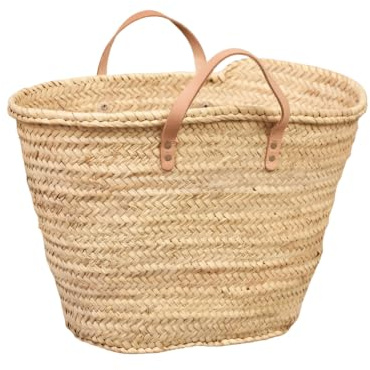 Capazo de Palma - Asas Cortas Beige - EXTRA GRANDE N9 Ref. 5010-9 | Fabricado artesanalmente con palma natural. Ideal para la playa, la compra o el día a día. Cómodo, resistente y versátil.