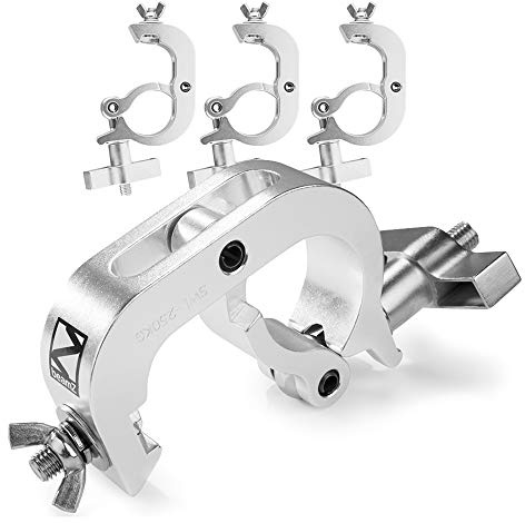 Beamz BC50-250Q Stage Lighting Truss Clamps Set of 4, Heavy-Duty Aluminium Quick Clamp, 250kg Load, Fits 48-51mm Tubes for Theatrical, Event & Stage Rigging