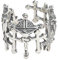 Helen de Lete - Anello regolabile in argento Sterling 925 con croce di Gesù