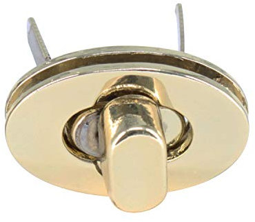 Trimming Shop Twist Turn Lock Oval Shape Bag Closure Handbag Buckle Replacement Clasp Closure for DIY Leathercraft Shoulder Bag Purse Making Accessory, Gold, 15mm x 22mm, 1pc