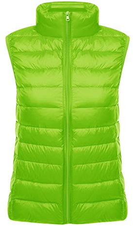 Gilet Doudoune sans Manche Légère Femme Duvet Matelassé Veste sans Manches Femme Plume Ultra Light Manteau Doudoune Matelassée Pliable Blouson Doudounes Legeres Hiver Chaudes Grande Taille Vert XL