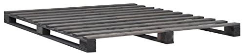 vidaXL Kiefernholz Massiv Palettenbett Palettenmöbel Massivholzbett Bett Holzbett Futonbett Bettgestell Bettrahmen Doppelbett 200x200cm Grau