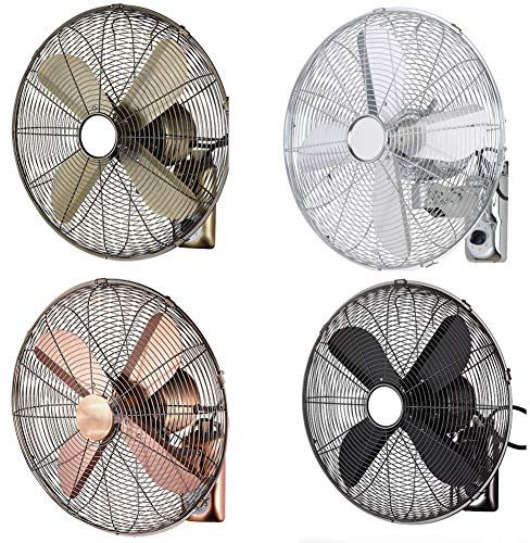 HLILY Ventilateur Mural Silencieux À Télécommande,Ventilateurs Muraux Oscillants pour Ouragan 3 Vitesses,électrique Ventilateur De Refroidissement Rétro pour Salon De Bureau(40cm/45cm)