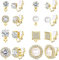 Dochais 8 Paar Ohrclips Ohne Ohrlöcher Gold, Ohrclips Modeschmuck, Ohrclips Glitzer, Hypoallergenic Elegant Ohrclips, Zirkonia Perle Clip Ohrringe für Damen Mädchen