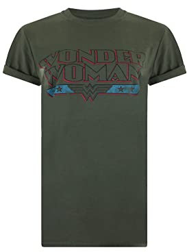 Cotton Soul DC Comics Wonder Woman Retro Damen T-Shirt, military green, M
