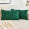 EMEMA Kordsamt Kissenbezüge Dekorative Sofakissen Moderne Kissenhüllen 30x50 cm Dekokissen Weicher Zierkissenbezug für Wohnzimmer Sofa Schlafzimmer 2er Set Dunkelgrün