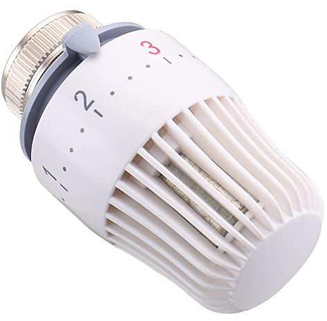 Wengart Tête de Radiateur Thermostatique,WG4007, M30x1,5,tête de contrôle de la Température du Système de Chauffage adaptée à la vanne de radiateur domestique de bureau, Blanc