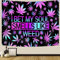 Trippy Weed Wandteppich für Männer, neonfarbenes psychedelisches Cannabisblatt und Zitate Wandteppich für Schlafzimmer, ästhetisches Unkraut, Wohnheim, 152.4x101.6 cm
