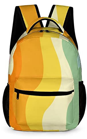 Grooviger Retro-Rucksack im 70er-Jahre-Stil, niedlicher abstrakter Rucksack für Kinder, Teenager, Frauen, Männer, Studenten, Reisetasche, Schultasche, Kinder, Büchertasche, leichter, lässiger Tagesru