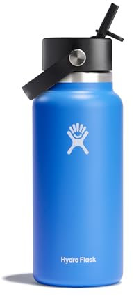 Hydro Flask - Water Bottle 946 ml (32 oz) - Vacuum Insulated Stainless Steel Water Bottle with Flex Straw Cap - Wide Mouth - Cascade