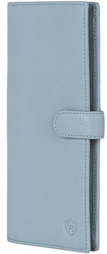 VON HEESEN Leder Geldbörse mit RFID-Schutz - Portemonnaie für Damen & Herren aus echtem Leder - Wallet mit Münzfach - Geldbeutel für Frauen und Männer in Hellblau