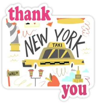 Aufkleber Thank You, Amerika, New York City, Liberty