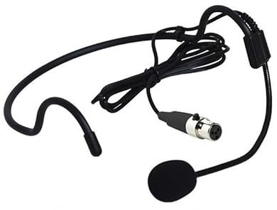 Replacement Headset Microphone for Shure GLXD1 Bodypack Transmitter, 4-pin Mini-connector, Condenser, Unidirectional, ta4f 4 Pins, Black