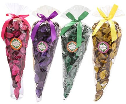 TooGet Lot de 4 sacs de pot-pourri parfumés à la rose, au jasmin, à la lavande et au citron - Fleurs séchées - Sachet de parfum naturel pour la maison - 158,8 g