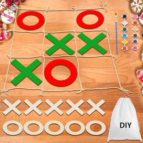 Harrycle Wedding Tic Tac Toe Decoration Outdoor Yard Giant 3 ft Wooden Set with DIY Painting Colors & Brushes - Large Lawn Decoration for Reception Birthday Parties Favors
