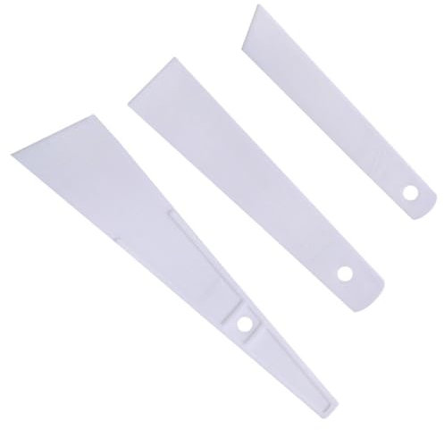 3Pcs Glue Smear Sticks, White Plastic Applicator Glue Spreaders DIY Scraper for Paper Leather Craft Art (White)
