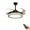 ONSSI Ventilador de Techo con Luz Led 66W,Φ107cm Con Control Remoto Regulable y Cambiar Color,Invisible Ultra Silencioso y Palas Retráctiles 6 Velocidad,Ventilador para Salon,Dormitorio (Negro)