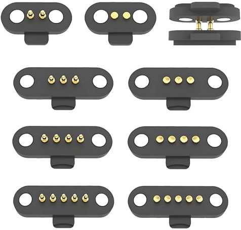 JHYOSSTHI 2 Paar magnetischer Pogo-Pin-Anschluss, 2/3/4/5P, 1 A, Patch, Pogopin, Magnetverbinder, Stecker + Buchse, 2,5 mm Durchgangslöcher, federbelastete Steckverbinder, DC Power Socke, Ladesonde